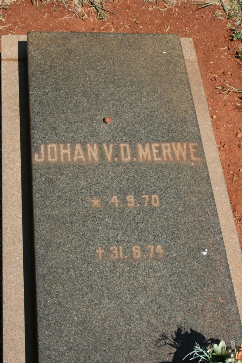 MERWE Johan, V.D. 1970-1974