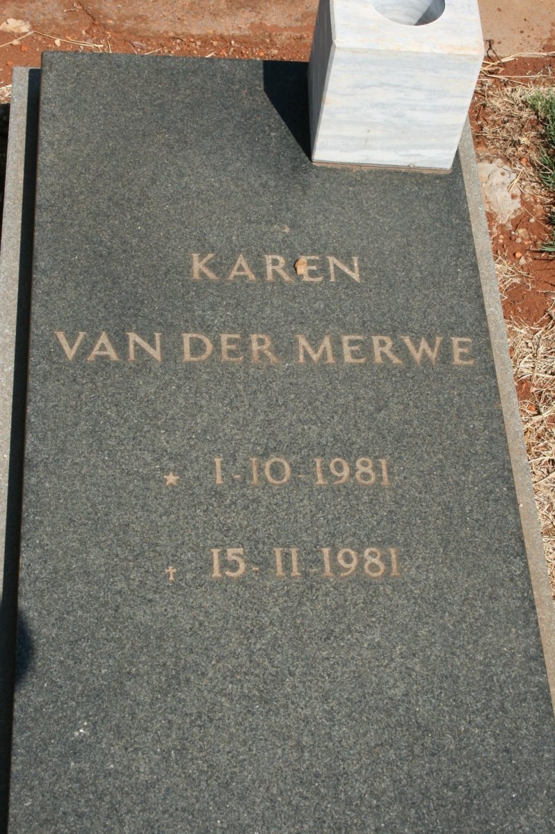 MERWE Karen, van der 1981-1981