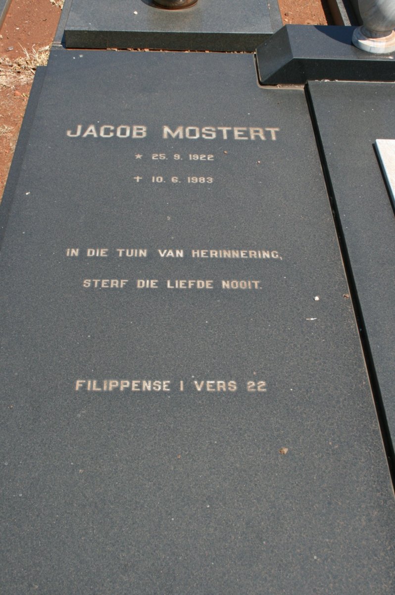 MOSTERT Jacob 1922-1983