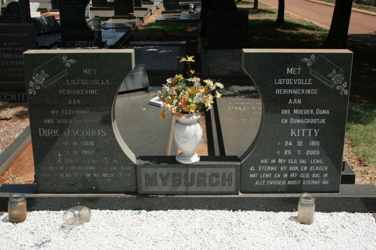 MYBURGH Dirk Jacobus 1908-1982 &amp; Kitty 1915-2005