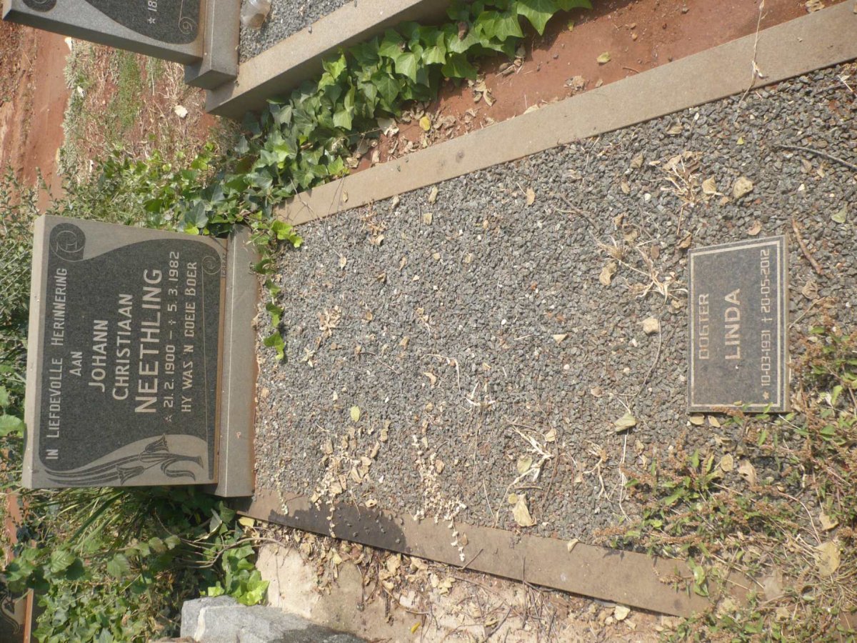 NEETHLING Johann Christiaan 1900-1982 :: NEETHLING Linda 1931-2012