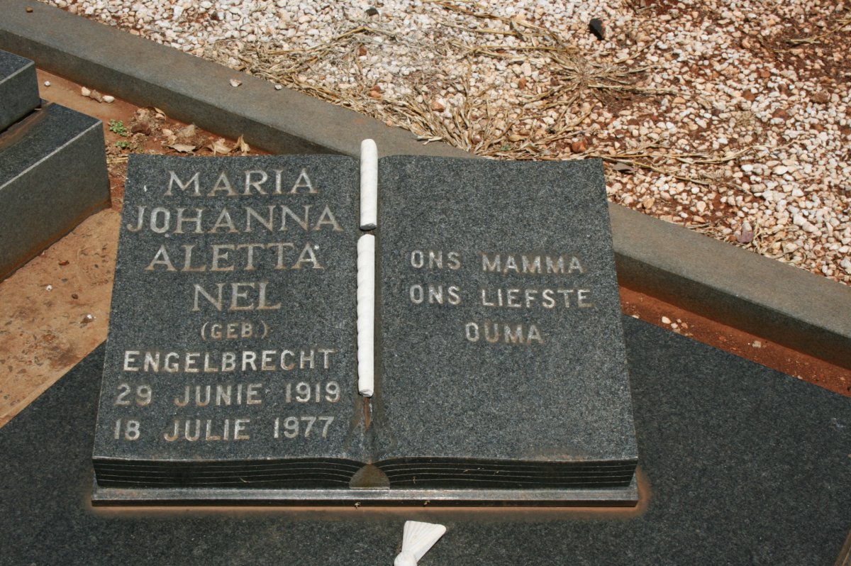 NEL Maria Johanna Aletta nee ENGELBRECHT 1919-1977
