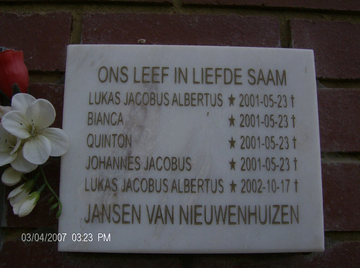 NIEUWENHUIZEN, Jansen van