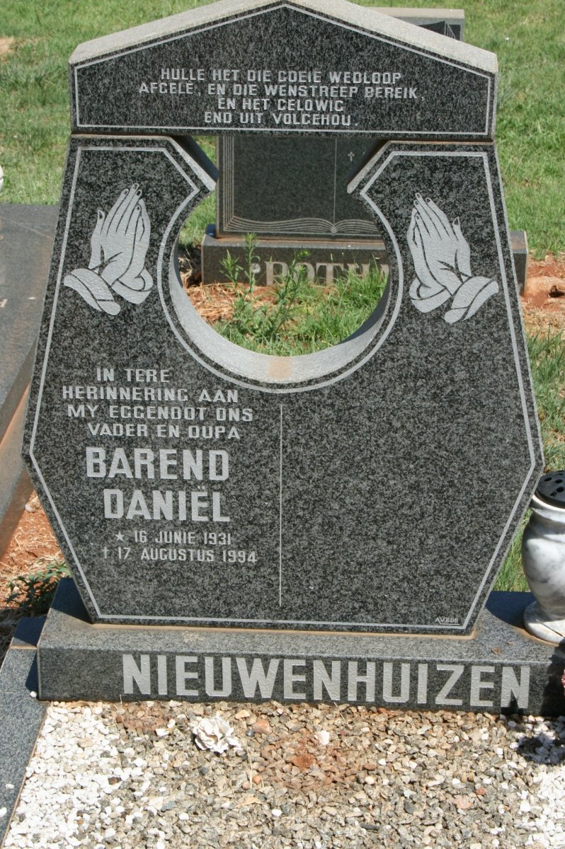 NIEUWENHUIZEN Barend Daniël 1931-1994