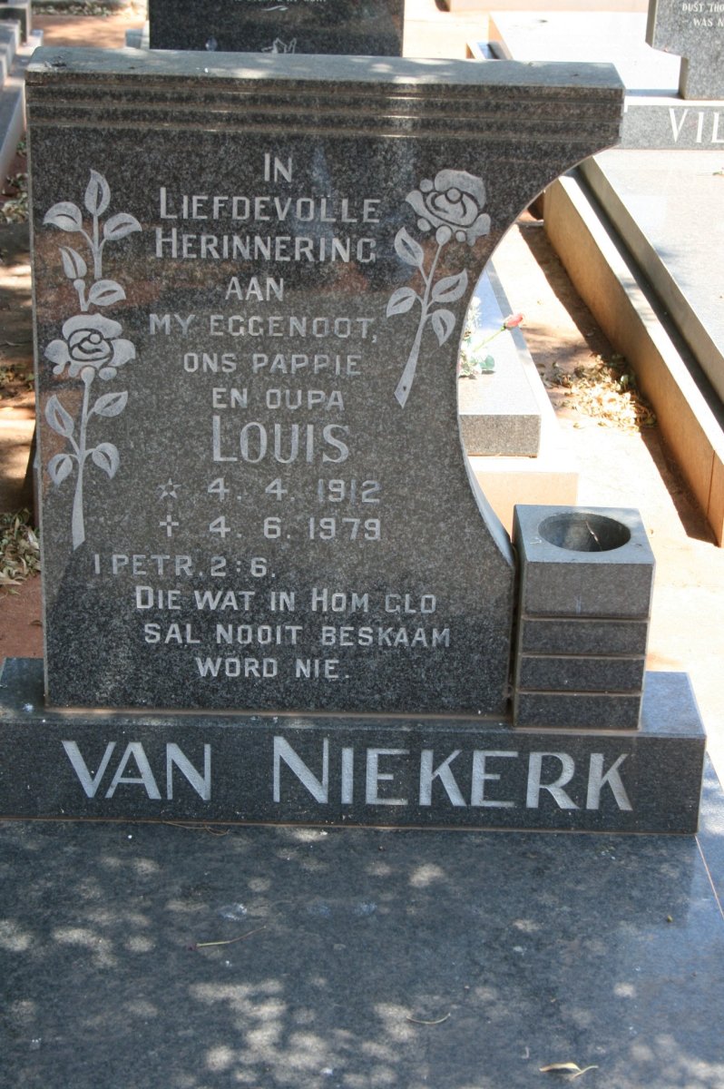 NIEKERK Louis, van 1912-1979