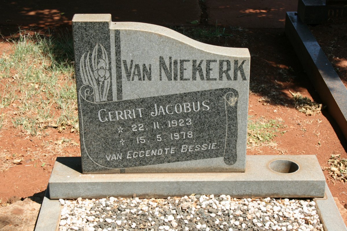 NIEKERK Gerrit Jacobus, van 1923-1978