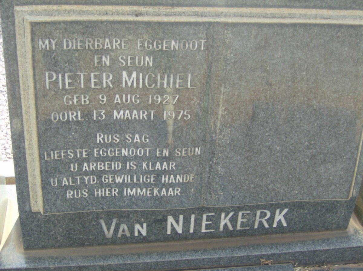 NIEKERK Pieter Michiel, van 1927-1975