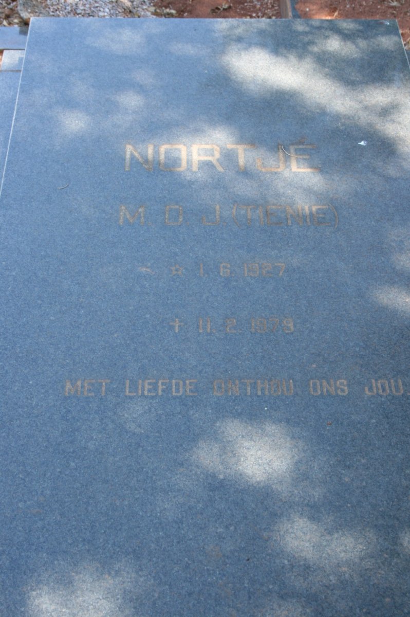 NORTJE M.D.J. 1927-1979