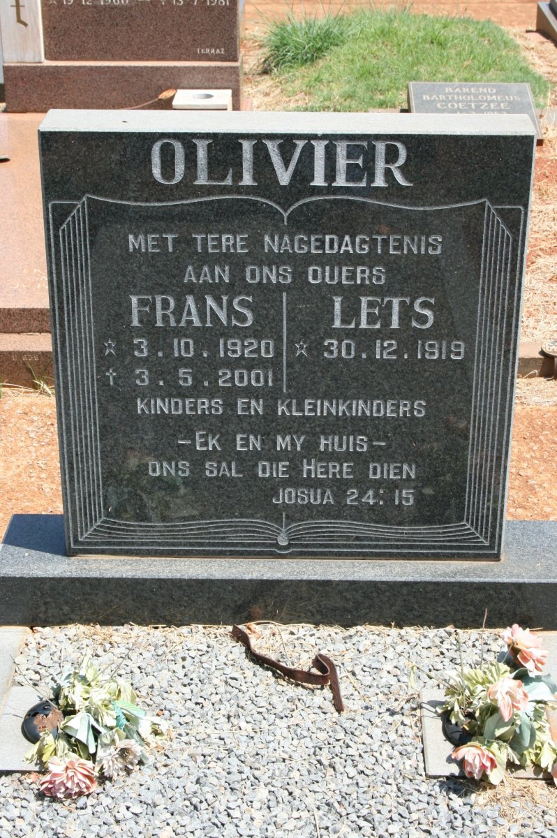 OLIVIER Frans 1920-2001 &amp; Lets 1919-