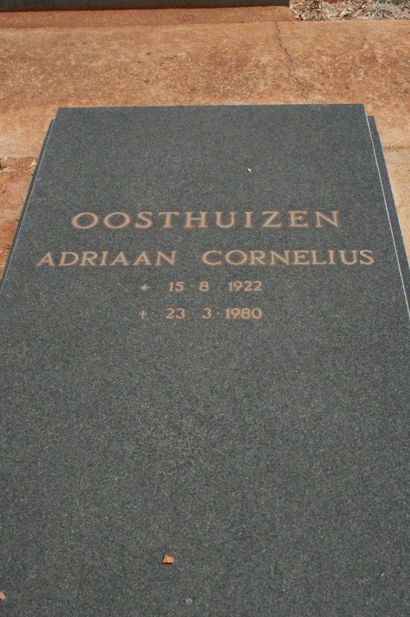 OOSTHUIZEN Adriaan Cornelius 1922-1980