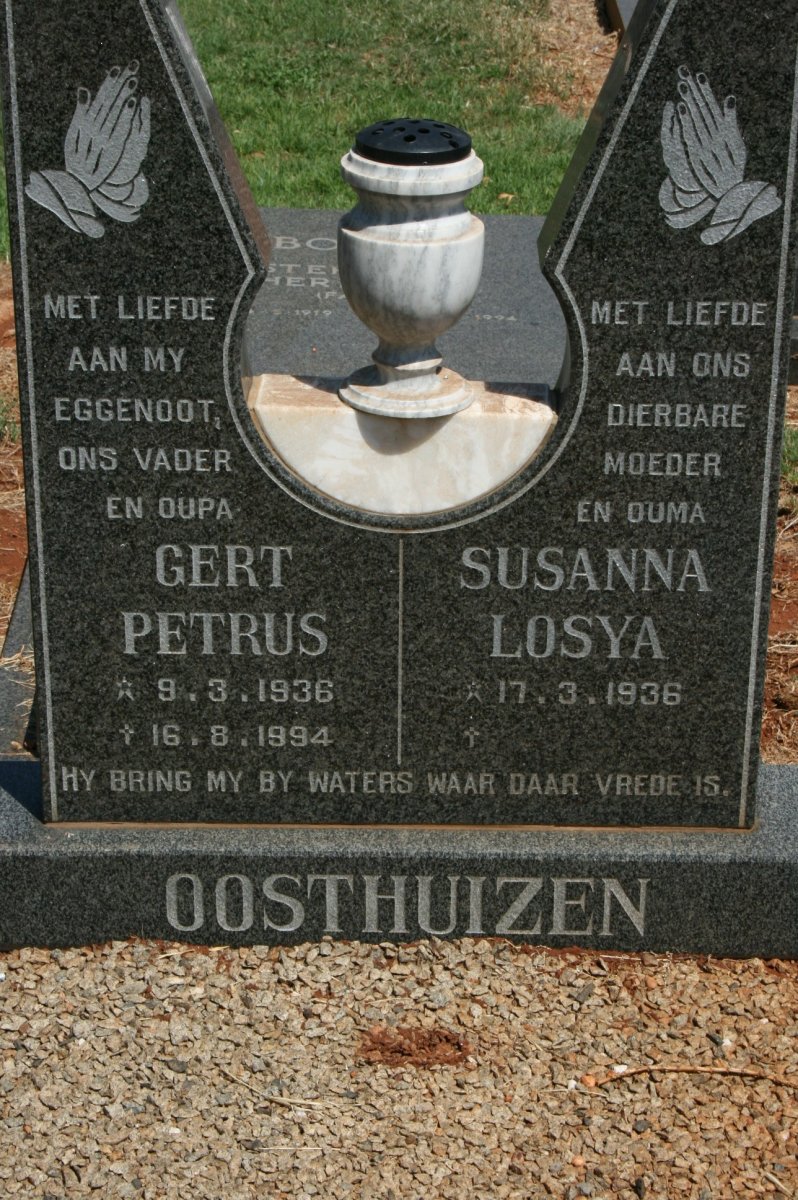 OOSTHUIZEN Gert Petrus 1936-1994 &amp; Susanna Losya 1936-