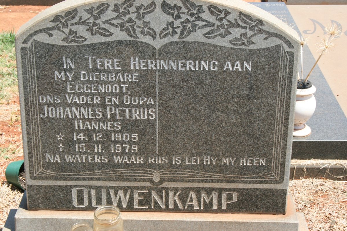 OUWENKAMP Johannes Petrus 1905-1979
