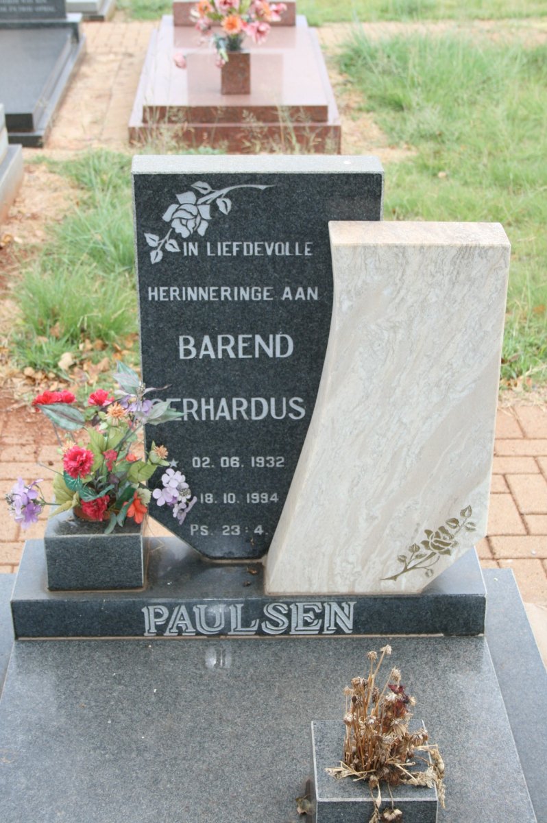 PAULSEN Barend Gerhardus 1932-1994
