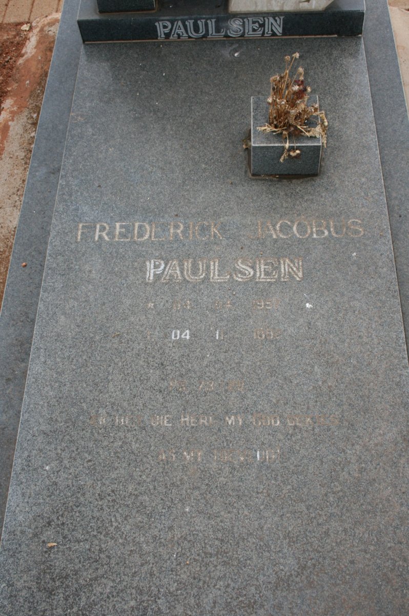 PAULSEN Frederick Jacobus 1957-1992