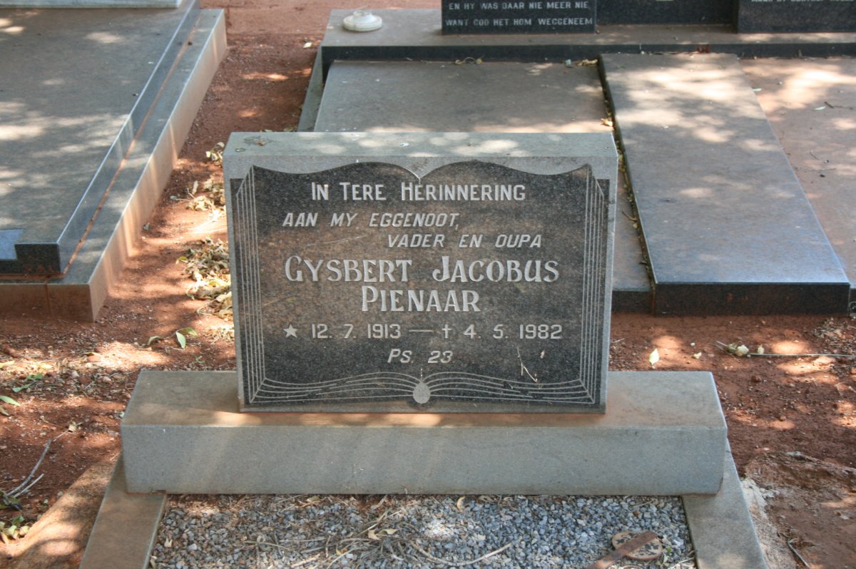PIENAAR Gysbert Jacobus 1913-1982