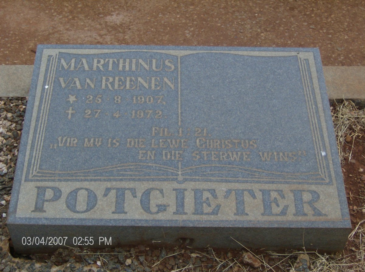 POTGIETER Marthinus van Reenen 1907-1972