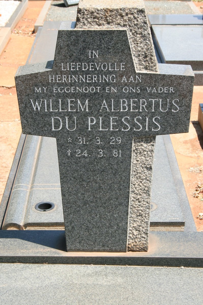 PLESSIS Willem Albertus, du 1929-1981