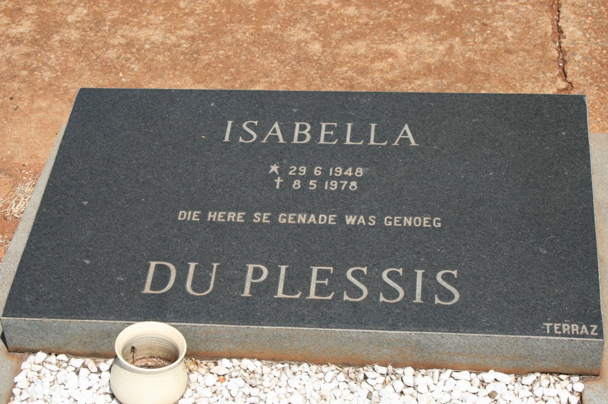 PLESSIS Isabella, du 1948-1978