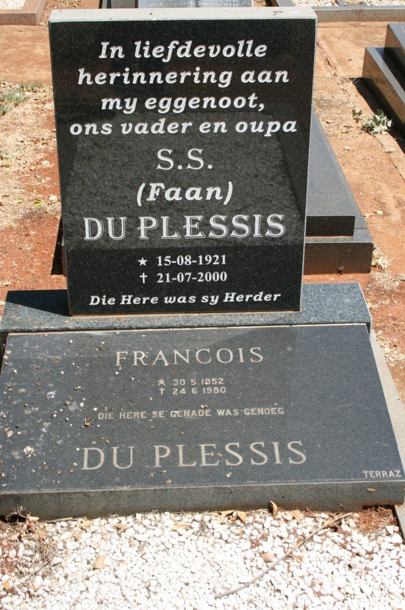 PLESSIS S.S., du 1921-2000 :: DU PLESSIS Francois 1952-1980