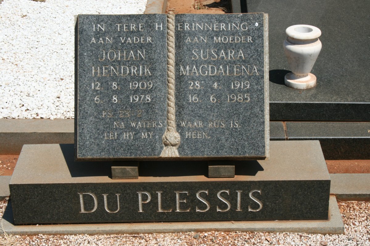 PLESSIS Johan Hendrik, du 1909-1978 &amp; Susara Magdalena 1919-1985