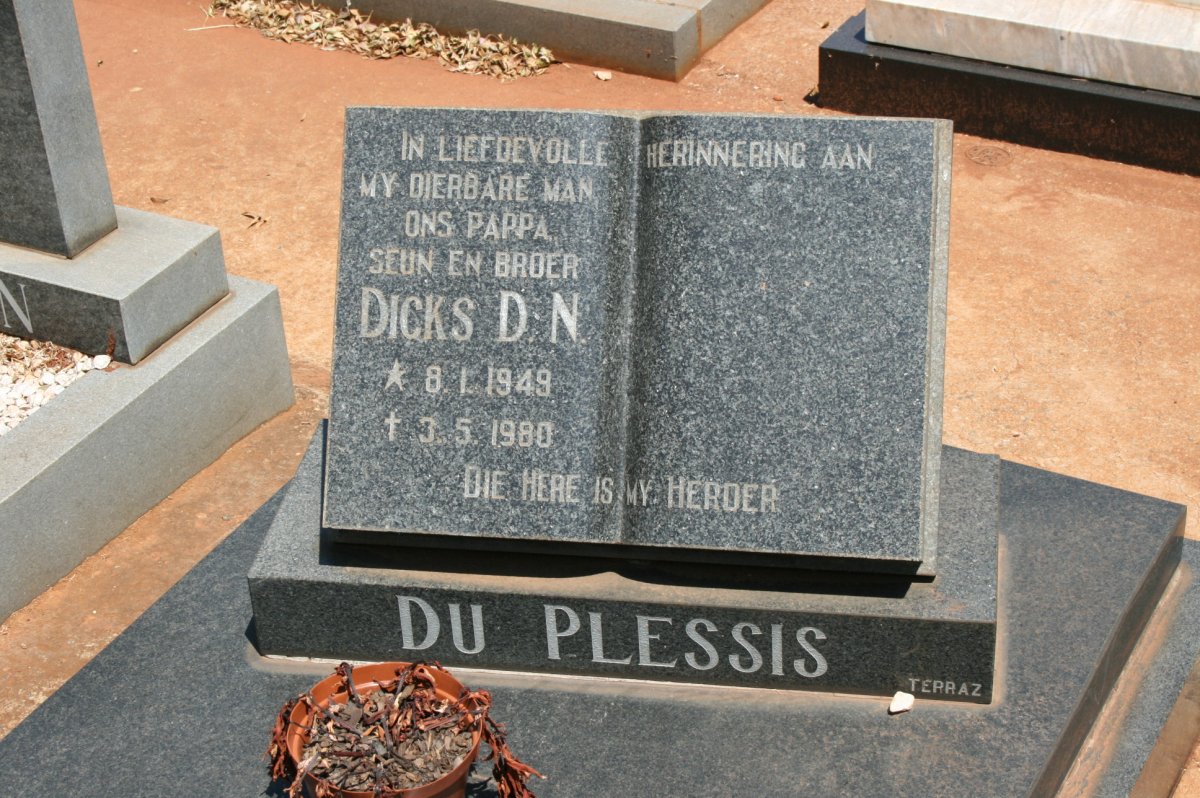 PLESSIS Dicks D.N., du 1949-1980