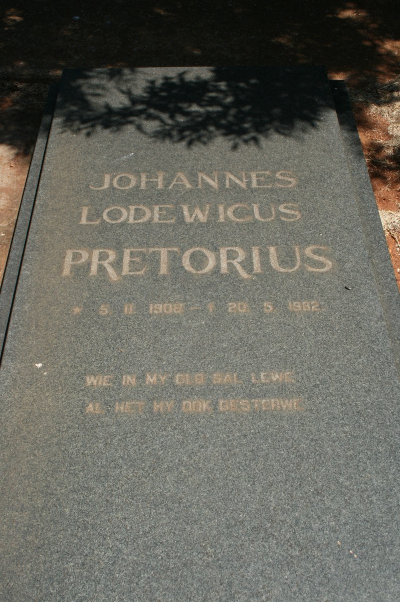 PRETORIUS Johannes Lodewicus 1908-1982
