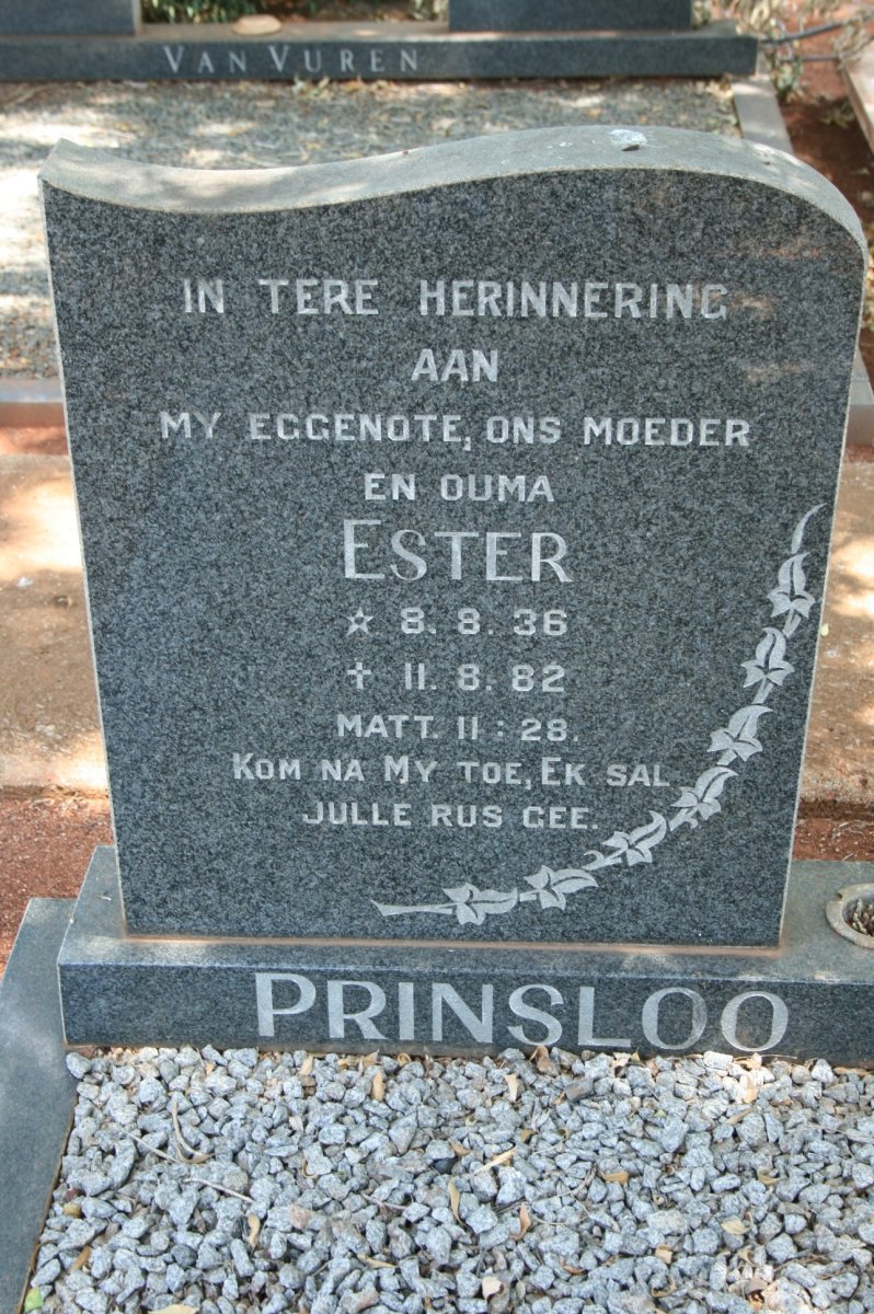PRINSLOO Ester 1936-1982