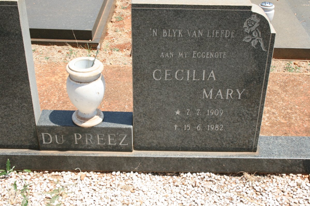 PREEZ Cecilia Mary, du 1909-1982