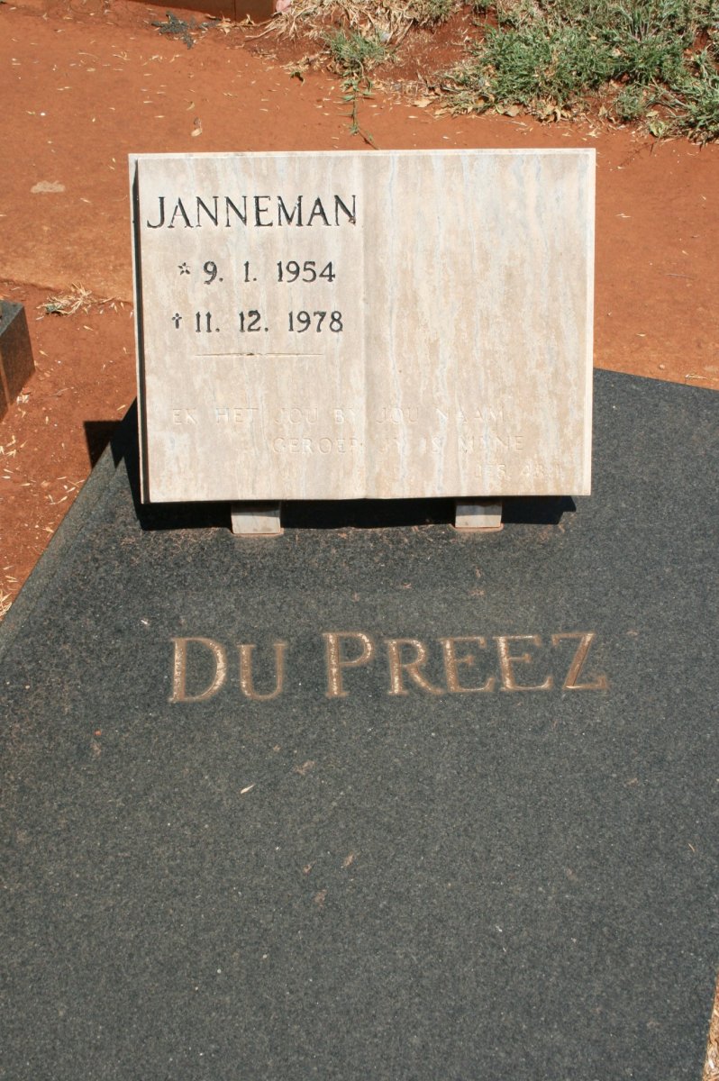 PREEZ Janneman,  du 1954-1978