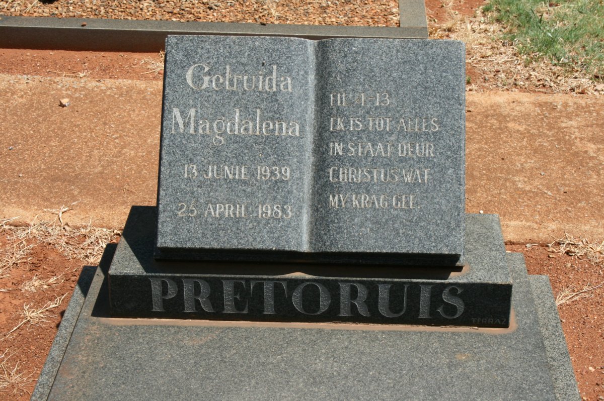 PRETORIUS Gertruida Magdalena 1939-1983
