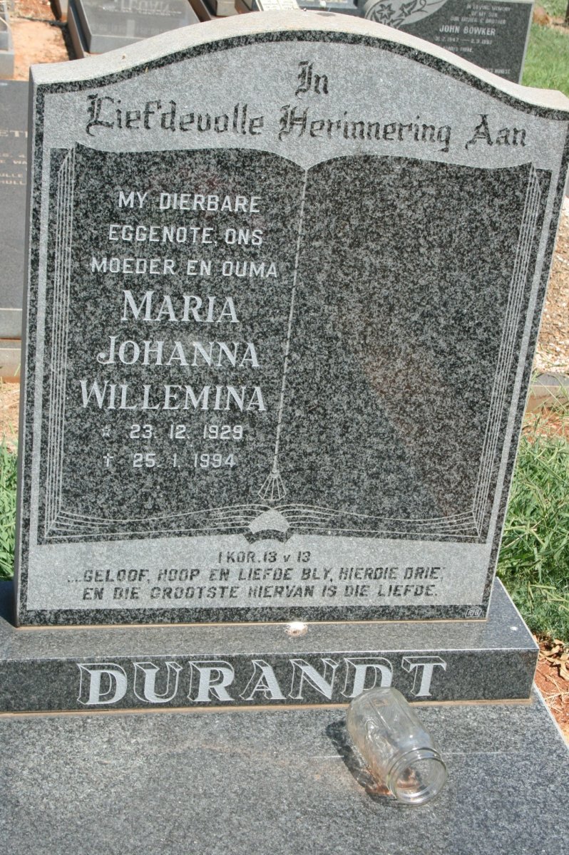 RANDT Maria Johanna Willemina, du 1929-1994