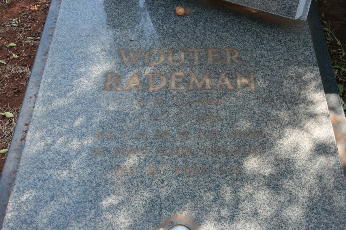 RADEMAN Wouter 1968-1992