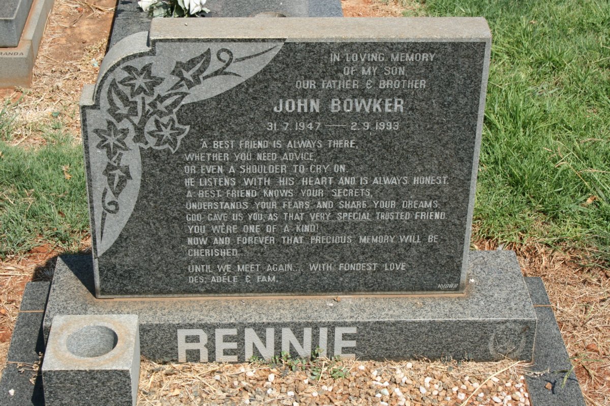 RENNIE John Bowker 1947-1993