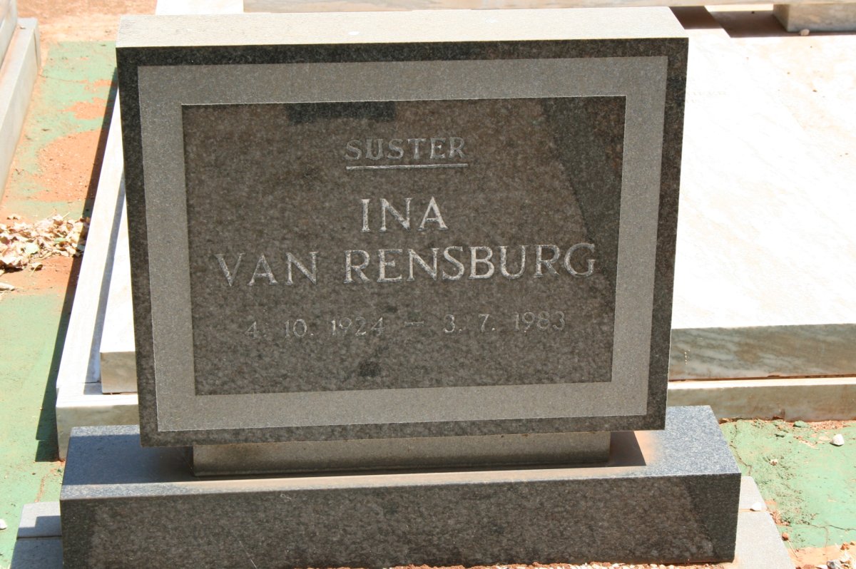 RENSBURG Ina, van 1924-1983