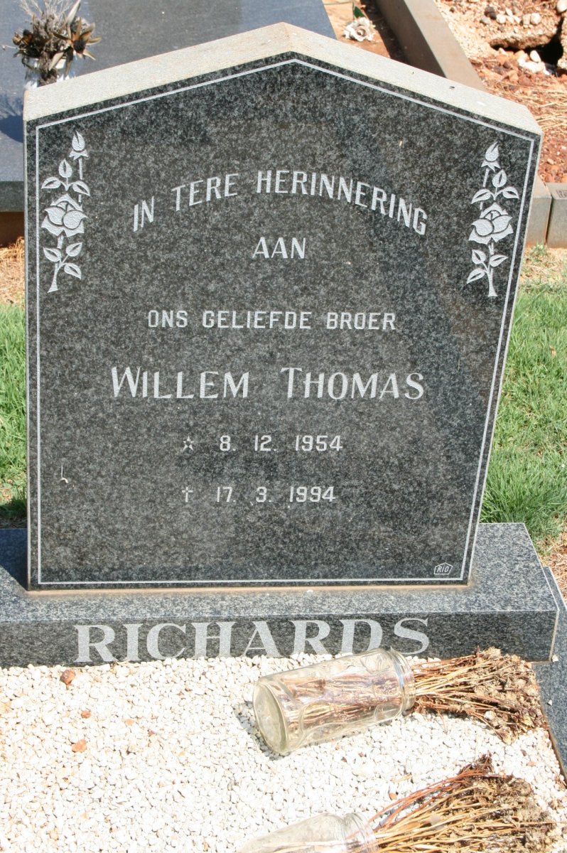 RICHARDS Willem Thomas 1954-1994