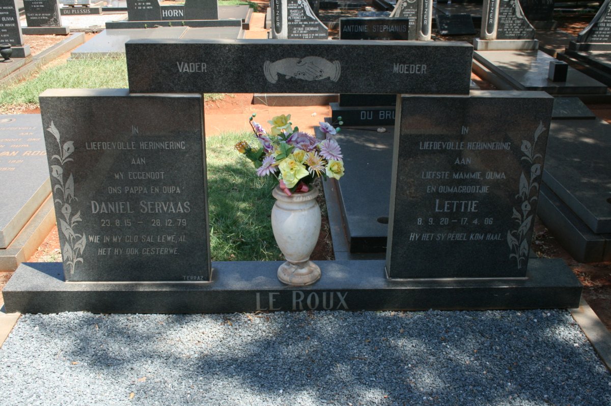 ROUX Daniël Servaas, le 1915-1979 &amp; Lettie 1920-2006