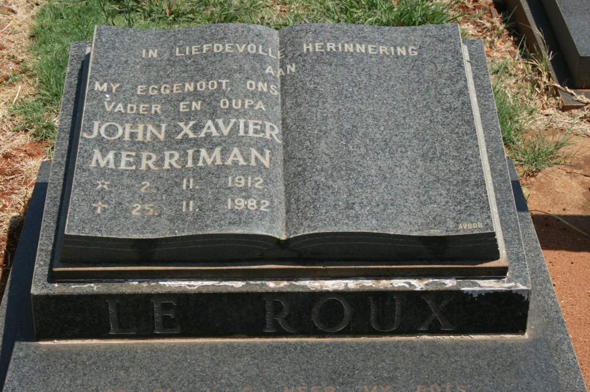 ROUX John Xavier Merriman, le 1912-1982