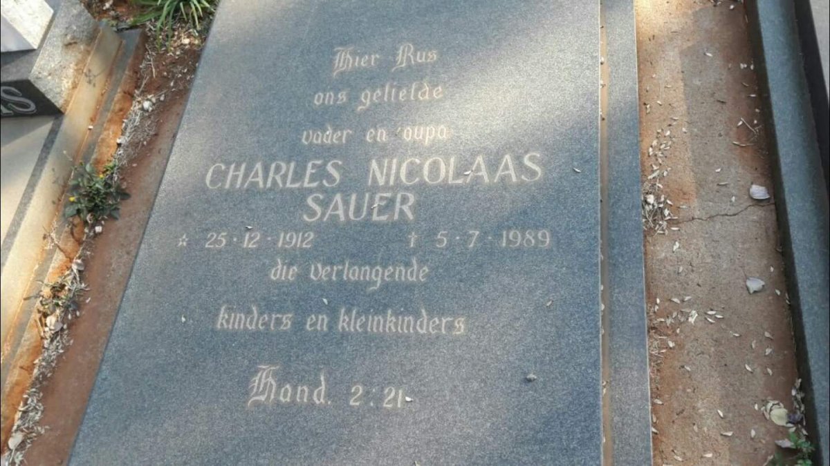 SAUER Charles Nicolaas 1912-1989