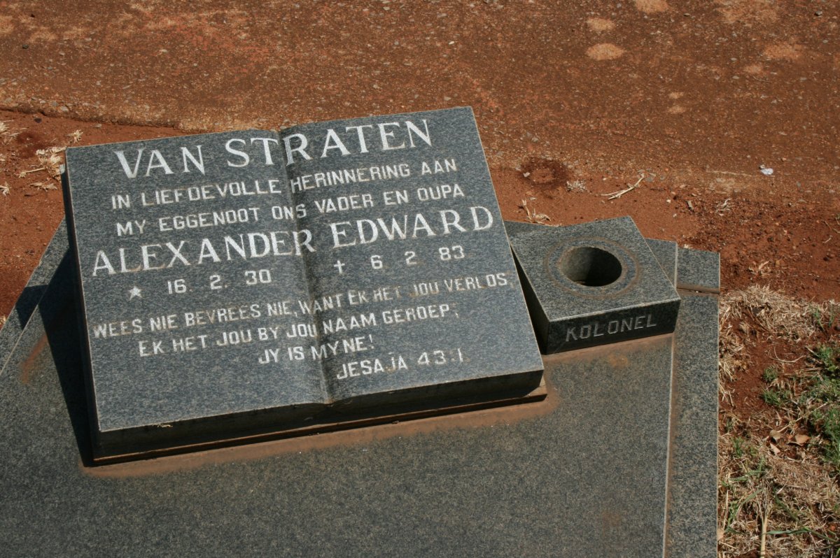 STRATEN Alexander Edward, van 1930-1983