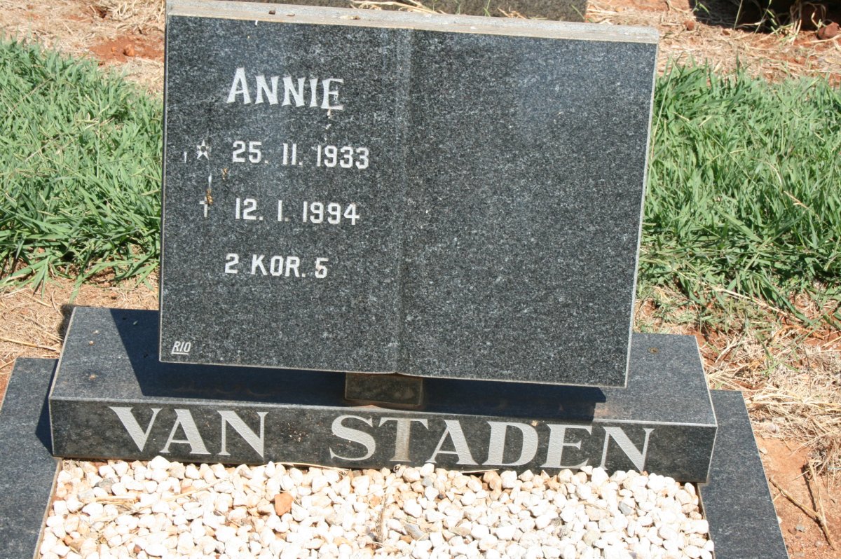 STADEN Annie, van 1933-1994
