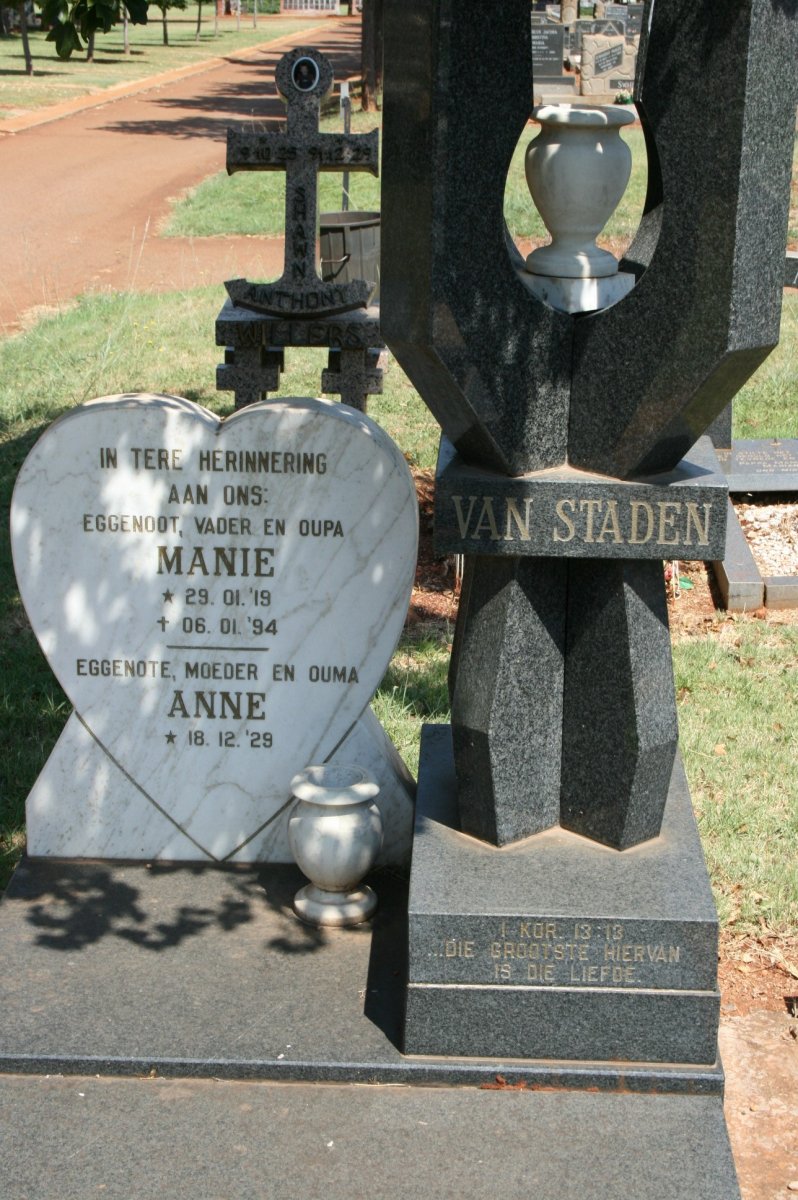 STADEN Manie, van 1919-1924 &amp; Anne 1929-