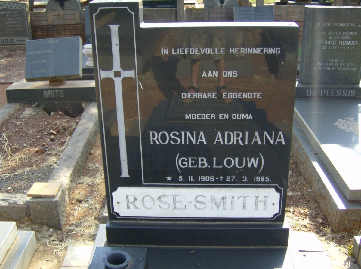SMITH Rosina Adriana, Rose nee LOUW 1909-1985