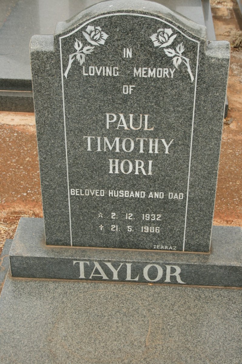 TAYLOR Paul Timothy Hori 1932-1986
