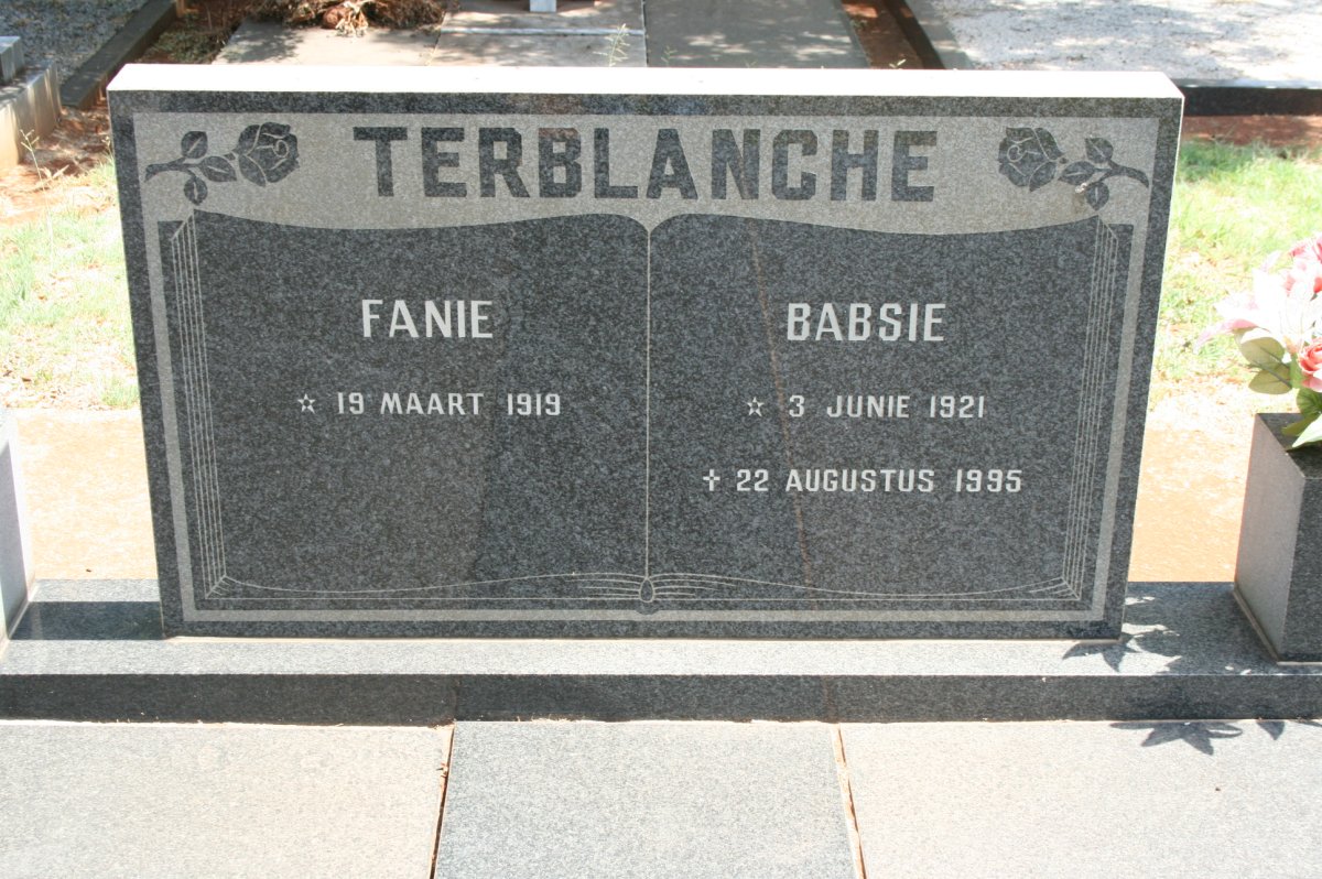 TERBLANCHE Fanie 1919- &amp; Babsie 1921-1995
