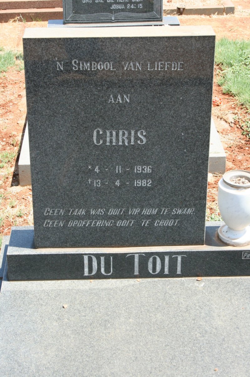 TOIT Chris, du 1936-1982