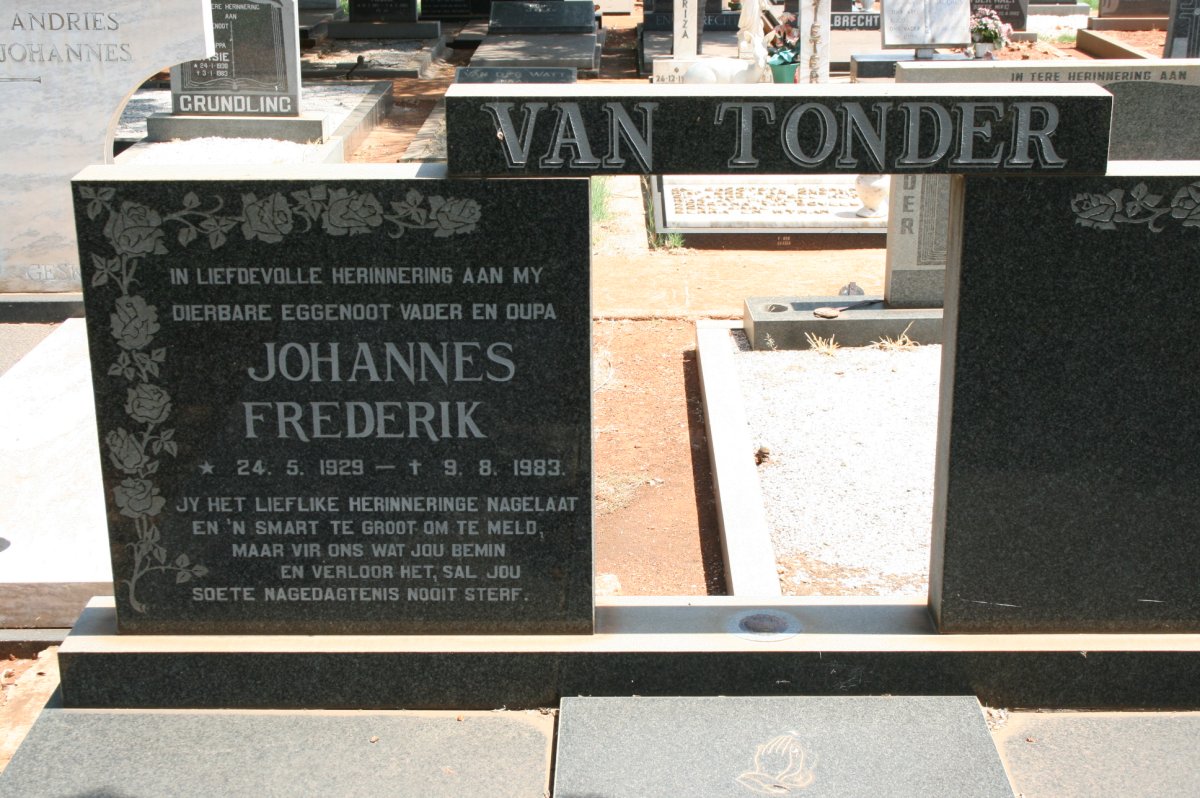 TONDER Johannes Frederik, van 1929-1983