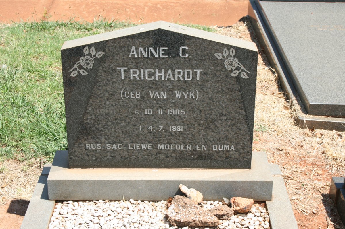 TRICHARDT Anne C. nee VAN WYK 1905-1981