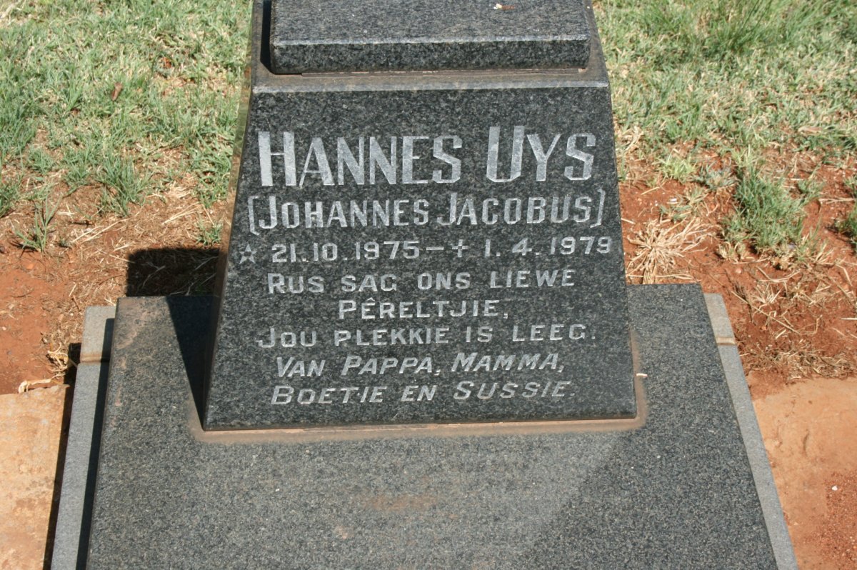 UYS Johannes Jacobus 1975-1979