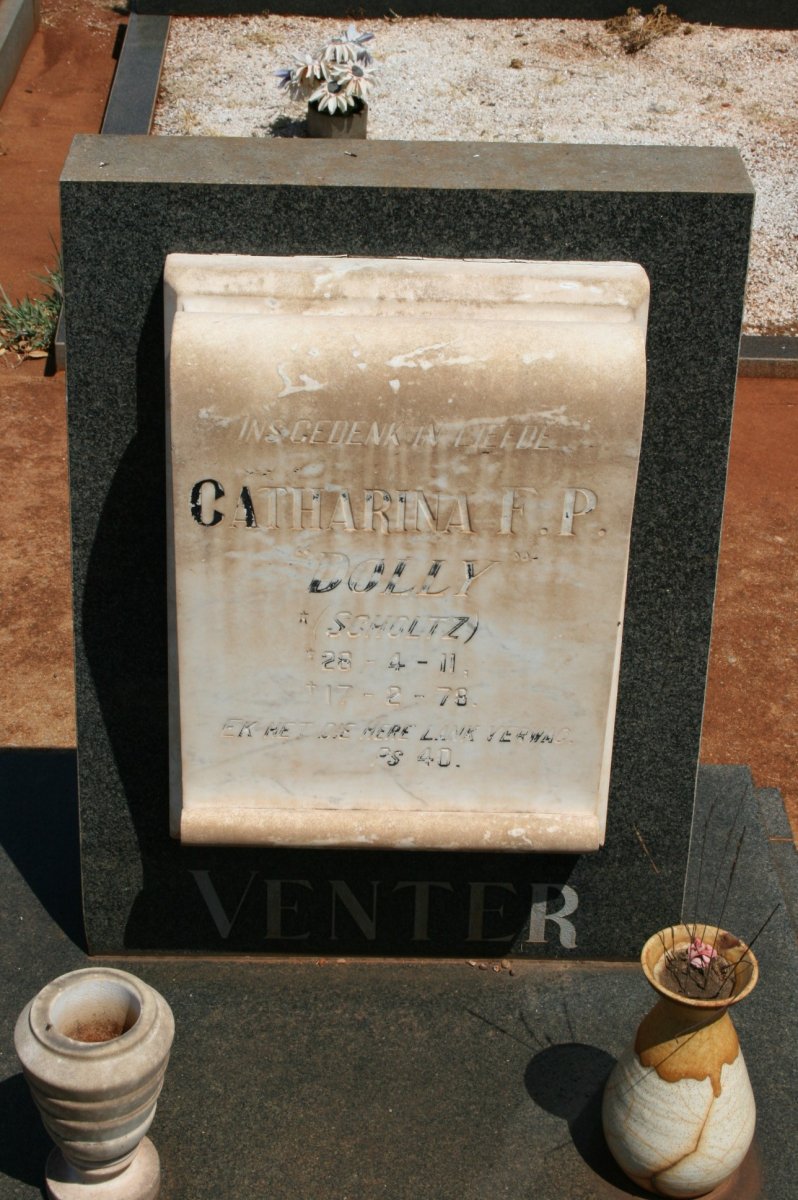 VENTER Catharina F.P. nee SCHOLTZ 1911-1978