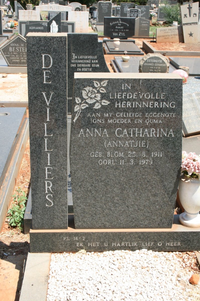 VILLIERS Anna Catharina, de nee BLOM 1911-1979